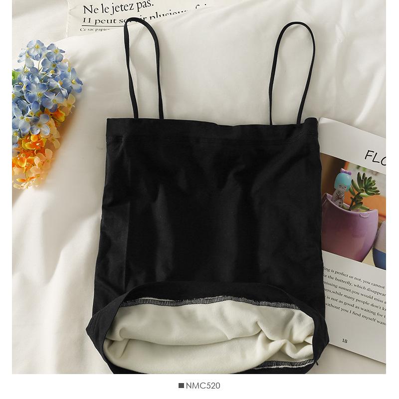 

Осеннее и зимнее кашемировое нижнее белье для студенток с основой и кашемировая утолщенная теплая одежда с халтером для ношения тонкого жилета One size