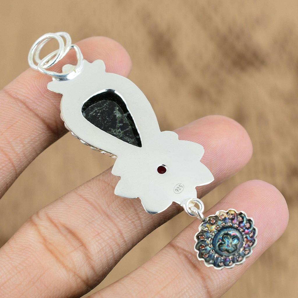 Gift For Women Pendant 925 Sterling Silver Natural Star Galaxy Jasper Gemstone