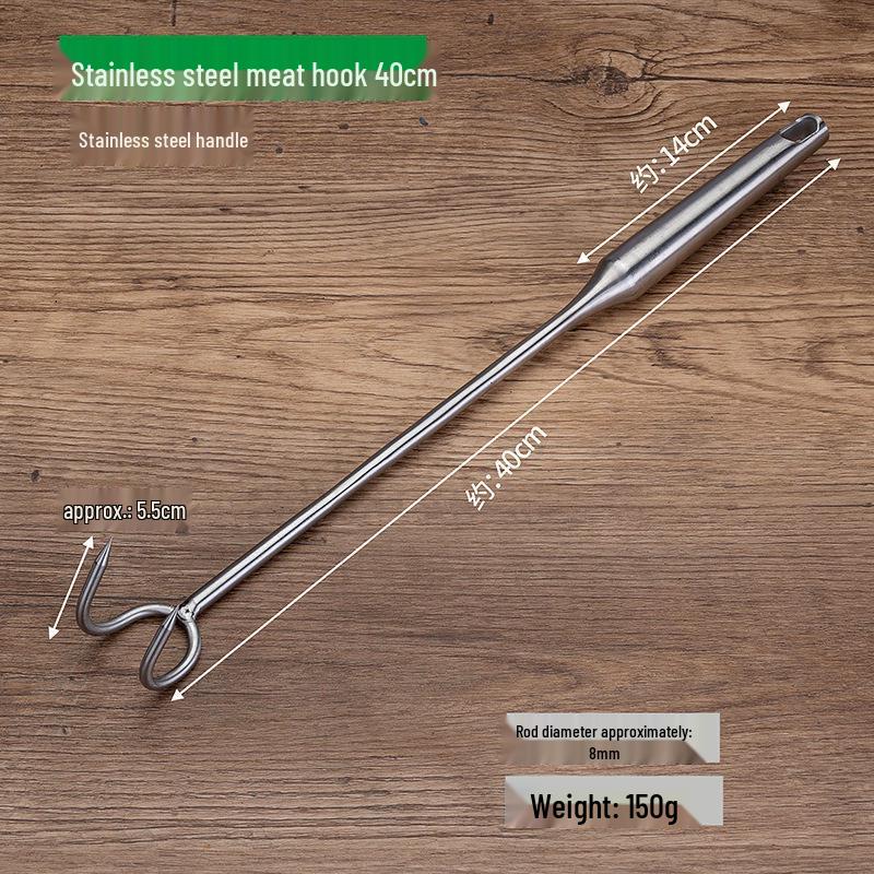 Stainless Steel Braised Meat Hook with Knife Handle - High Temperature Resistant for Kitchen Use