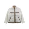 Patchwork Faux Shearling Warm Windproof Stand Collar Jacket Women Jackets White VN0A7RO4FS8