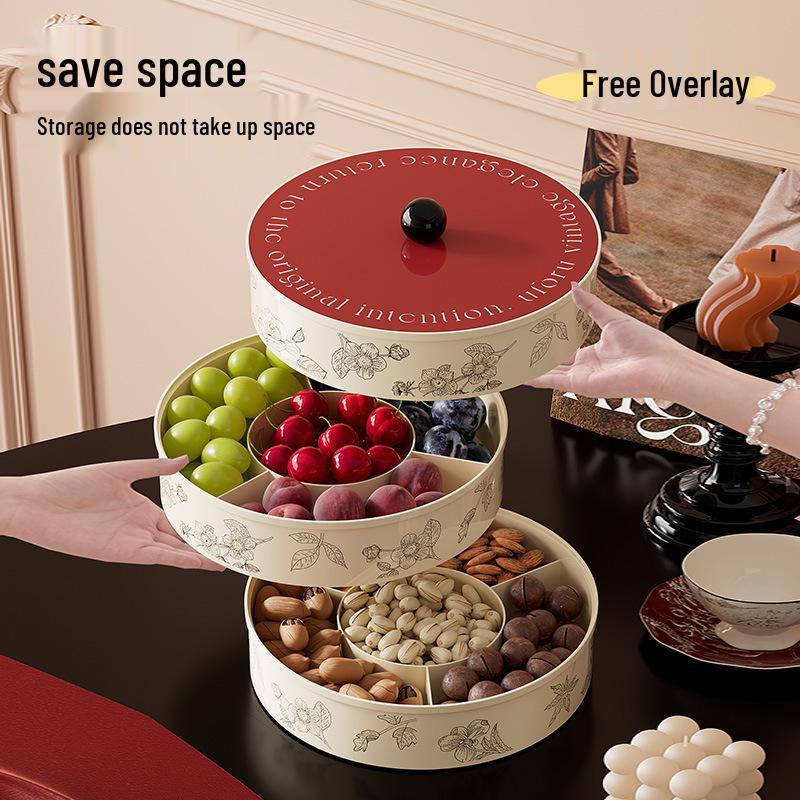 Retro Style Snack and Fruit Bowl - Large Capacity with Divided Sections for Home Decor