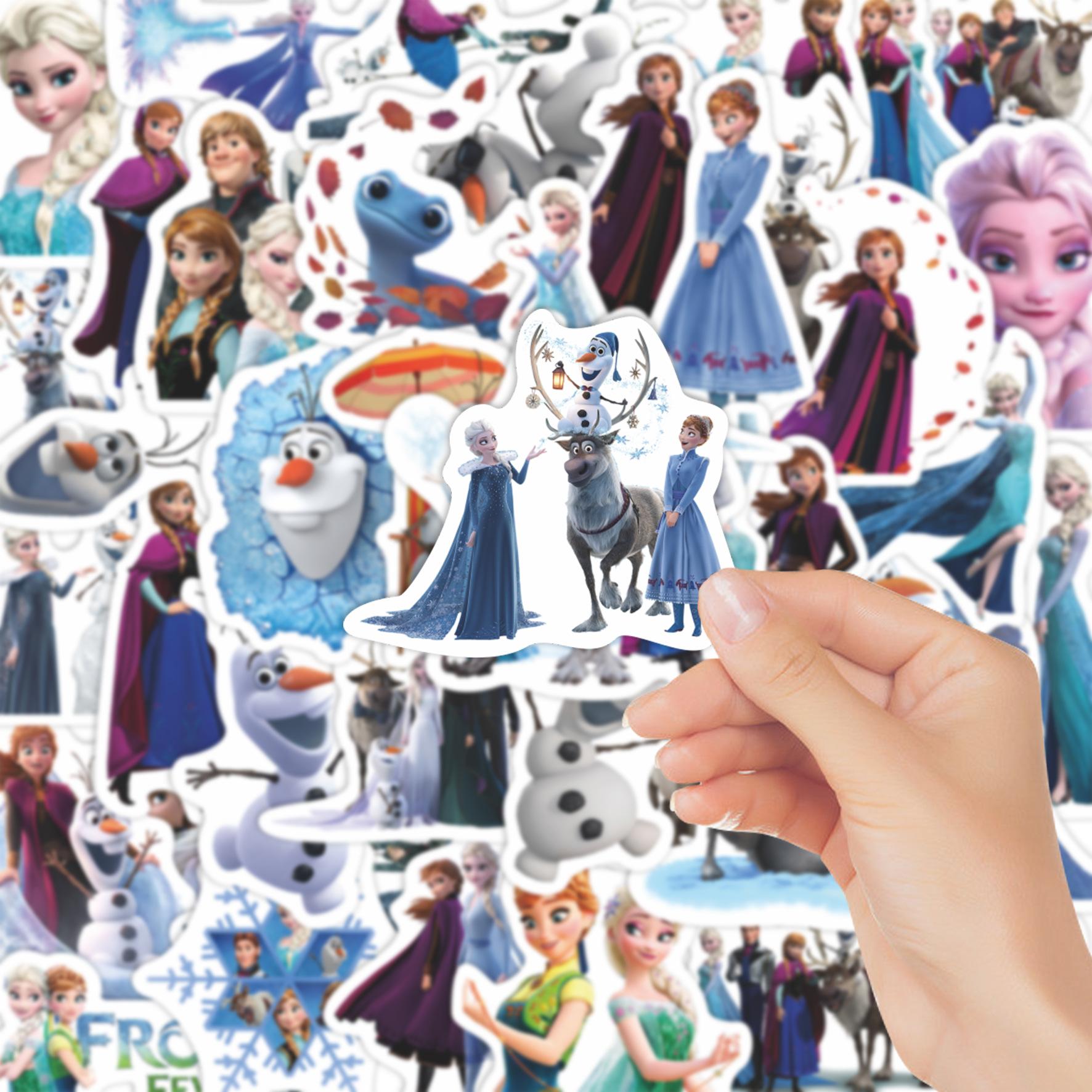 

55PCS Cartoon Disney Frozen Graffiti Sticker DIY Decoration PVC Waterproof Skateboard Notebook Graffiti Toys Gifts 55pcs
