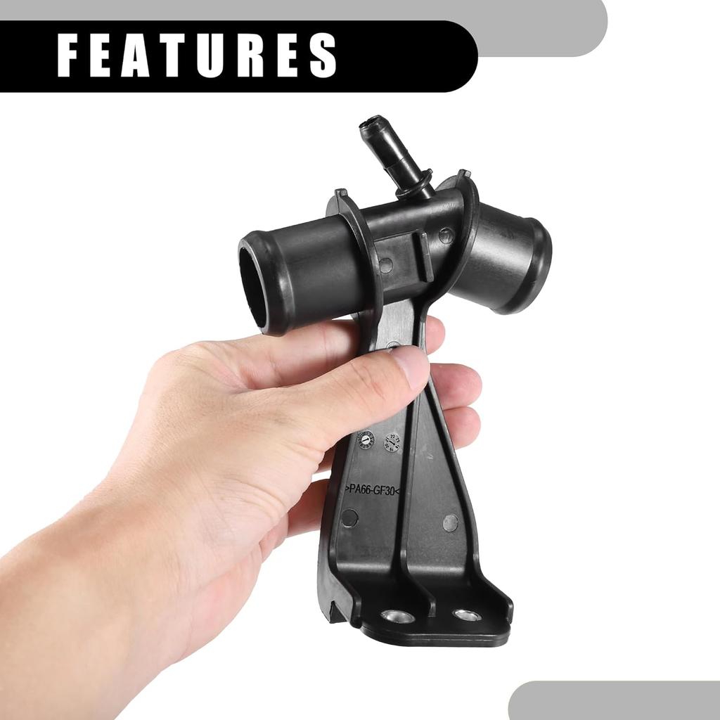 Engine Radiator Water Outlet Coolant Pipe No.165770T030 - Car Outlet Heater Hose Connector - For Toyota Corolla 1.8L 2009-2014 Plastic Black 1 Pc