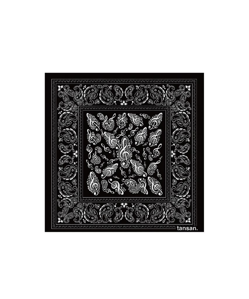TANSANMAGNESIUM Music Note Paisley Bandana (Black)