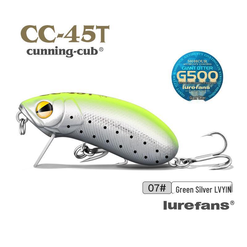 

Big River Flowing CC45T Chubby Floating Minnow: Metal Lip Bass Aspius Lure, 25 Models 5g/45mm/Floating