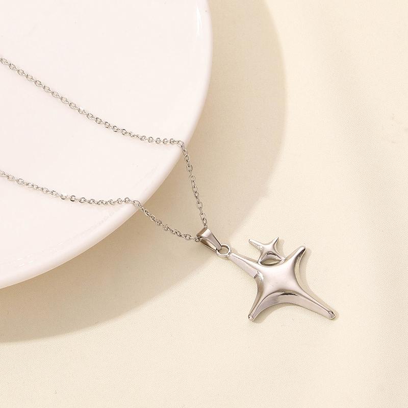 Sun Moon Star Jewelry Classic Stainless Steel Necklace 50cm Chain On The Neck Necklaces For Women Men Pendant Trendy Choker Gift