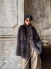 Women's Medium To Long Faux Fur Jacket Women's Collar Warm Fur Coat Brown 2025 New Collection