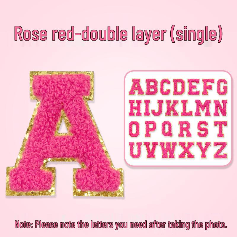 Gold-Edged Chenille Letter Patch for Clothing Accessories