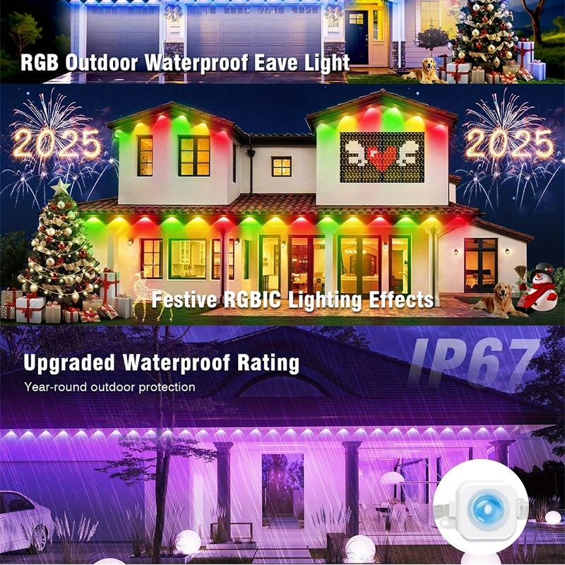 150FT/100FT/50FT, Permanent Outdoor Lights, Smart RGBIC Outdoor Lights With 75 Scene Modes, Work With Alexa, Google Assistant