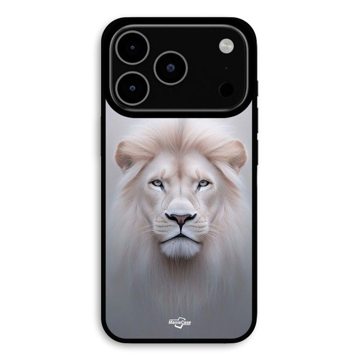 Hülle Für iPhone 18 Pro Max Weißer Löwe Maniacase schwarz