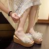 Fashion 2024 Women's Summer Bowknot Rubber Flip Flops Platform Slippers