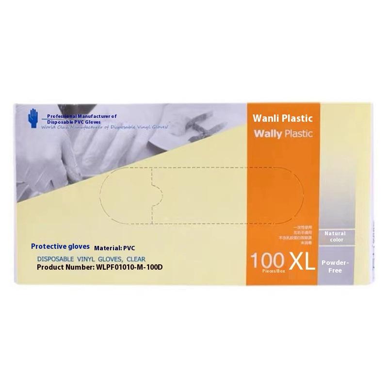 100 Pcs/Box Disposable Pvc Gloves Thickened Food Grade Catering Kitchen Dishwasher Plastic Transparent And Durable