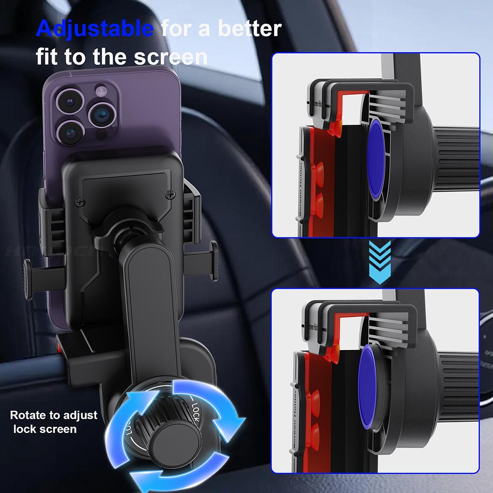 Auto Lock Car Monitor Phone Mount Screen Side Display Clip Holder for 4 To 7 Inch Smartphone Multi Angle Adjustable Brackets