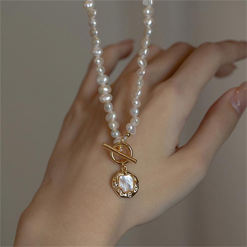 100% Baroque Freshwater Pearl 5-6mm Long Pearl Necklace For Women AAA Natural Freshwater Pearl Irregular Shell Pendant