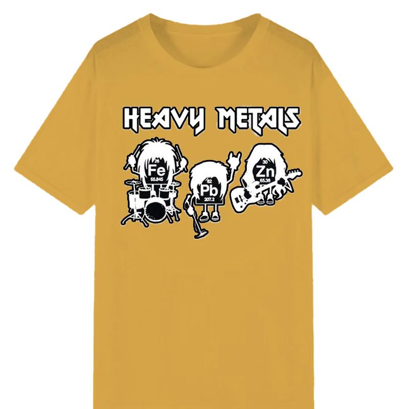 

Тяжелые металлы Химия Периодическая таблица Рок-н-ролл Музыка Физика Биология Принт Мужская футболка Винтаж Унисекс Повседневная свободная футболка Топы 4XL