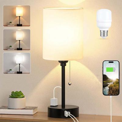 Lampe de chevet avec port USB Dimmable 3 Températures de couleur Sans scintillement