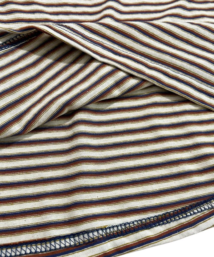 SK8ER ROCK Star Stripe Ringer T-Shirt ((Dark Blue))