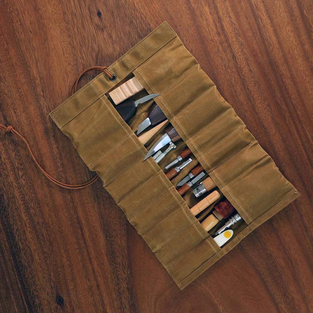 TOURBON Werkzeugrolle Messer Stoffumwickeltes Werkzeug DIY Werkzeug Aufbewahrungskoffer Tasche, Koffer, Organizer,