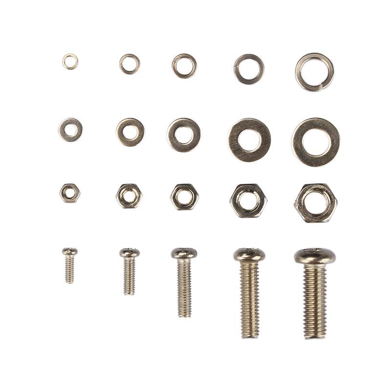 320Pcs Stainless Steel SS304 Screws an Head Screws Nuts Bolts Assortment Kit M2 M2.5 M3 M4 M5 Metic Nut and Bolt Assortment