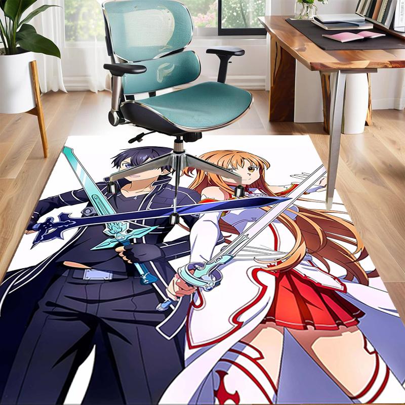 1pc Sword Art Online1 Design Area Rug - Non-Slip, Soft & Cozy Floor Mat for Living Room, Bedroom, Office - Indoor/Outdoor Decorative Carpet
