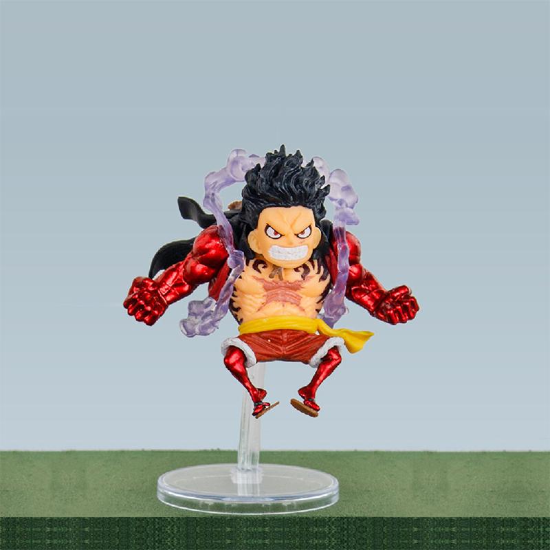 11Cm 5Stk/Set Q Version von Schelmischem Ruffy Lustiges One Piece Gear 4 Ruffy Anime Figuren PVC Modell Spielzeug Desktop Auto Montiertes Ornament