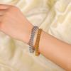 Stainless Steel Texture Bangle For Women Gold Color Cuff 8mm Bracelets