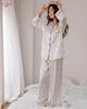 Spring and Autumn long-sleeved new polka dot pajamas women's cardigan can be worn outside, comfortable and breathable, fashionable and simple