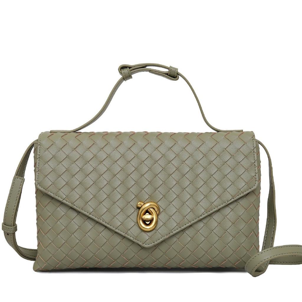 Fashion Foreign Style Small Fragrance Weaving Light Luxury Dinner Party Rhombus Shoulder Messenger Bag Handbag Women'S Bag