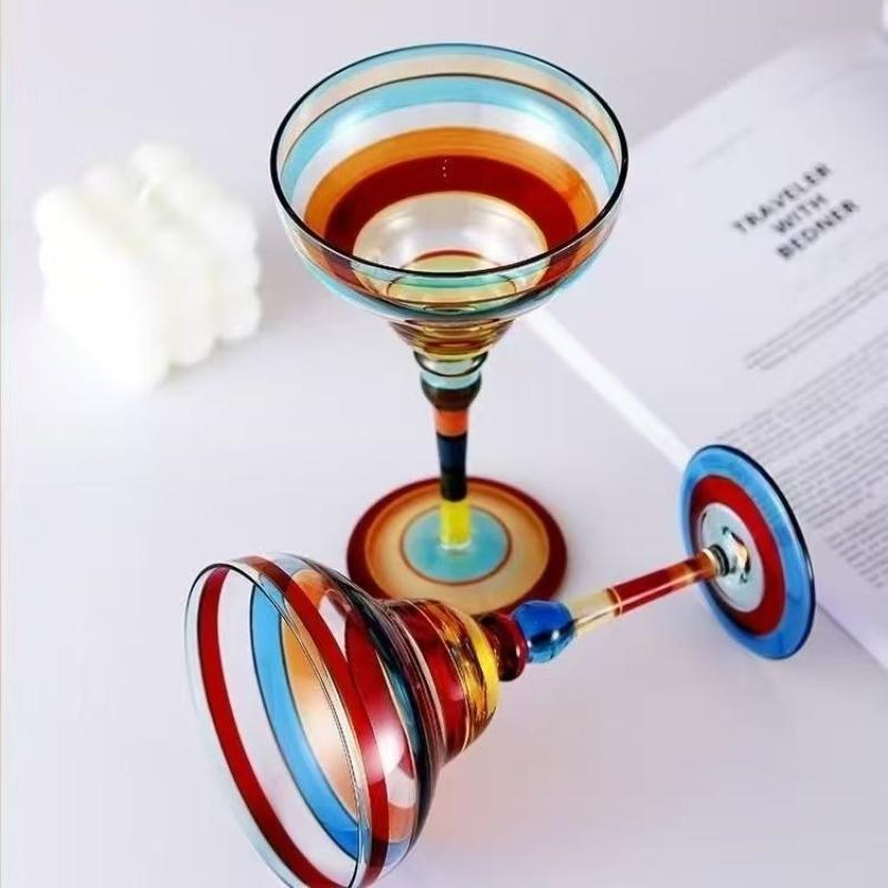 270ml Creatieve Margarita Wijnglazen Handgemaakt Kleurrijk Cocktailglas Europa Kelkglas Champagneglas Creatief Wijnglas Bar