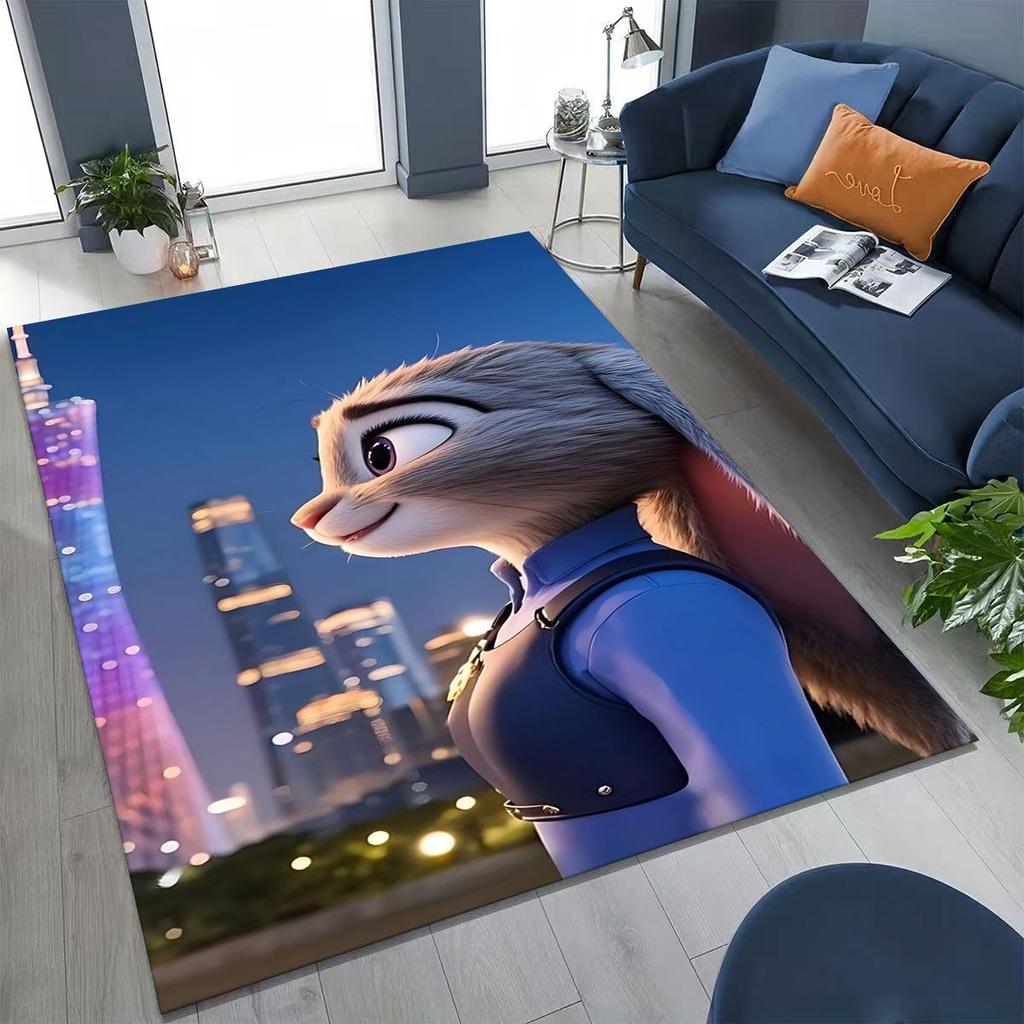 27 Style Zootopia Judy Nick Cartoon Rug for Bedroom Living Room Sofa Home Doormat Decor, Large Kids Non-slip Floor Mat Gift
