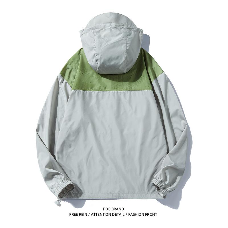 New summer handsome sun protection clothing for men, thin hooded jacket, sports outdoor ice silk sun protection clothing for men