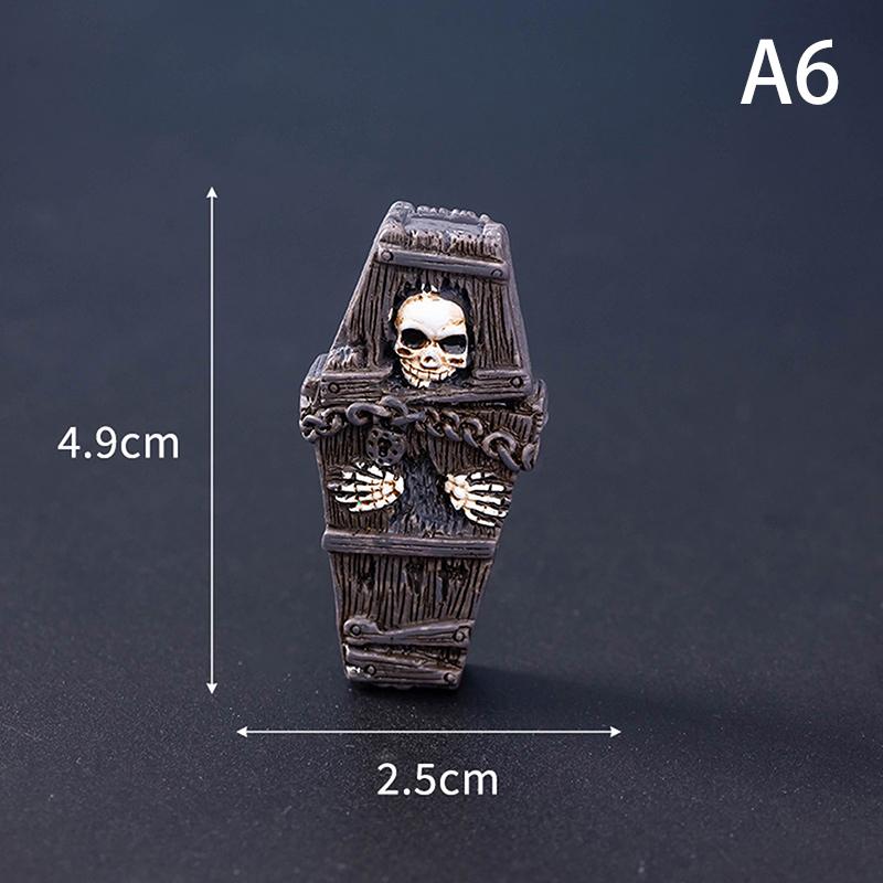 Niedliche Halloween-Mikrolandschaft Miniaturfiguren Harzhandwerk Mini-Feengarten-Dekorationen Niedliche Kürbis Geist Vampir Dekoration