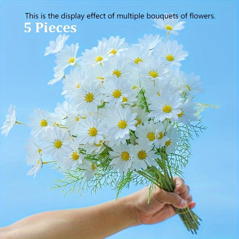 5 Pcs Small Daisy Simulation Chamomile Orchid Chrysanthemum Plastic Fake Flower Home Decoration Ornament Flower