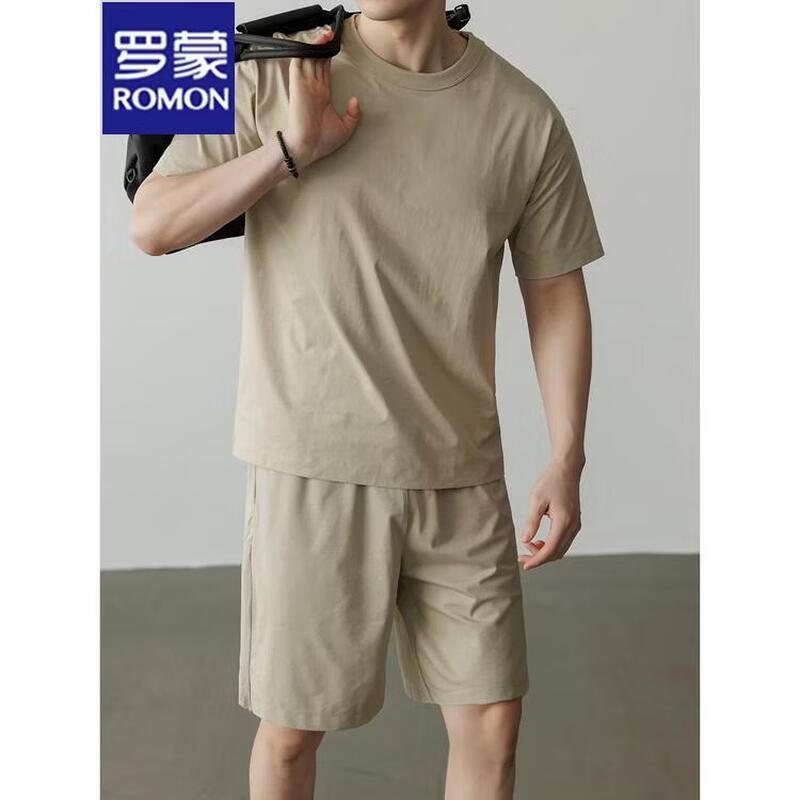 ROMON Men s Cooling Short Sleeve T-Shirt & Shorts Set L