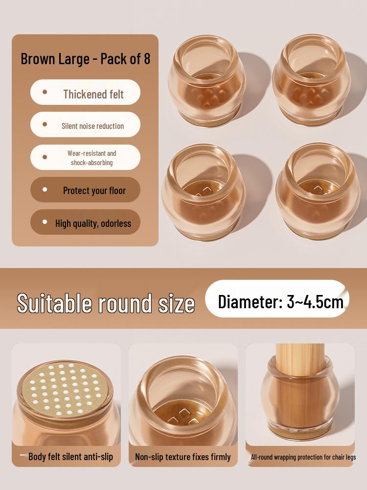 Anti-Slip Silicone Table & Chair Leg Pads - Wear-Resistant Protection for Dining Furniture