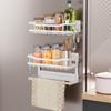 Refrigerator side storage rack Multifunctional non-punching wall-mounted kitchen Refrigerator magnetic storage rack Multi-layer