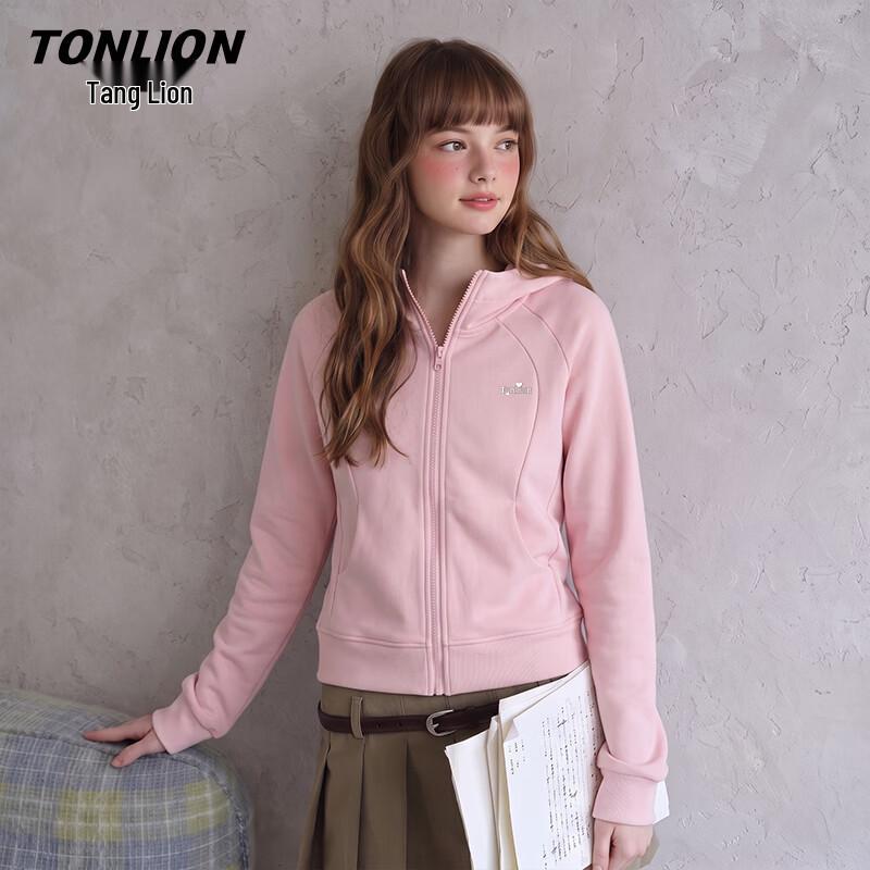 TonLion Women's Slim-Fit Logo Zip-Up Hoodie