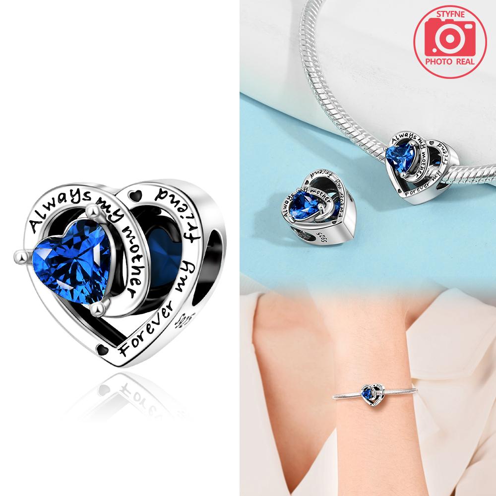 Copper Colors Heart Charms Month Birthstone Series Beads Fit Original Bracelet Diy Fine Jewelry Gift For Women