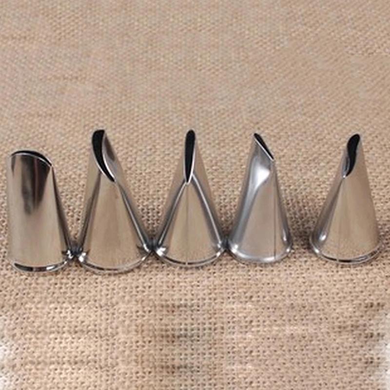 5Pcs/Set Rose Petal Metal Cream Tips Cake Decorating Tools Icing Piping Nozzles