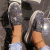 Large Size Muffin Platform Single Shoes Women's New Flat Bottom Round Head Bow Sequins One Pedal Lazy Shoes