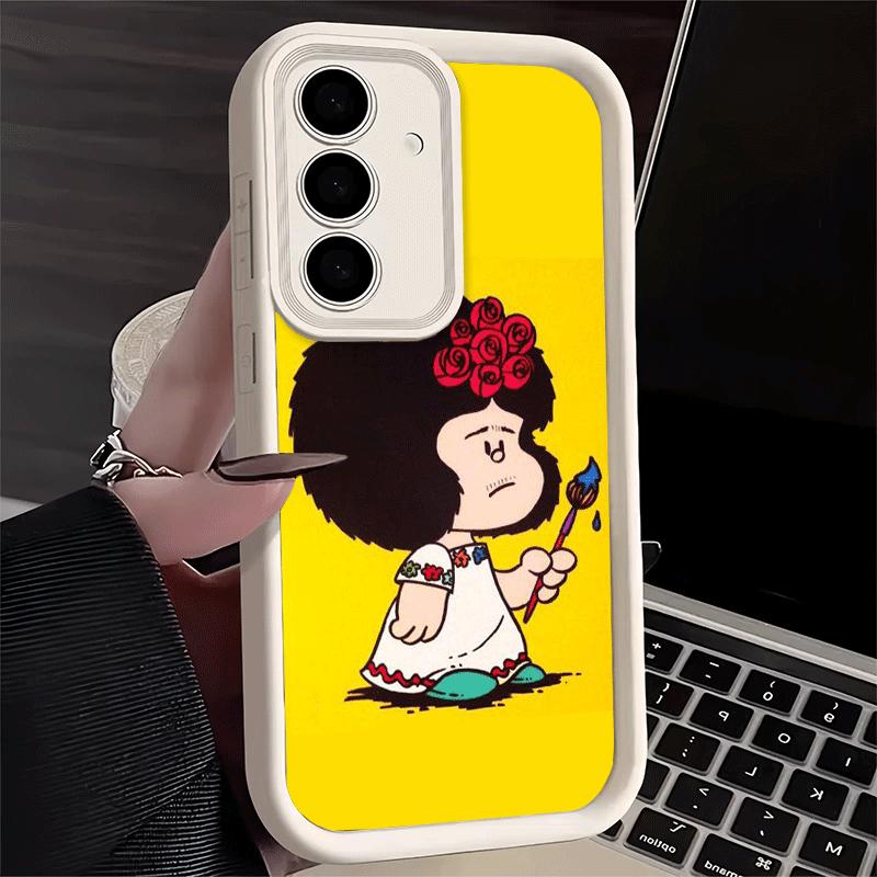 

Phone Case for Samsung Galaxy S26 S25 Ultra S24 FE Mafalda Cartoon Cute Shell S23 Plus S22 + S21 S20 5G Soft Silicone Funda Samsung S25 Ultra