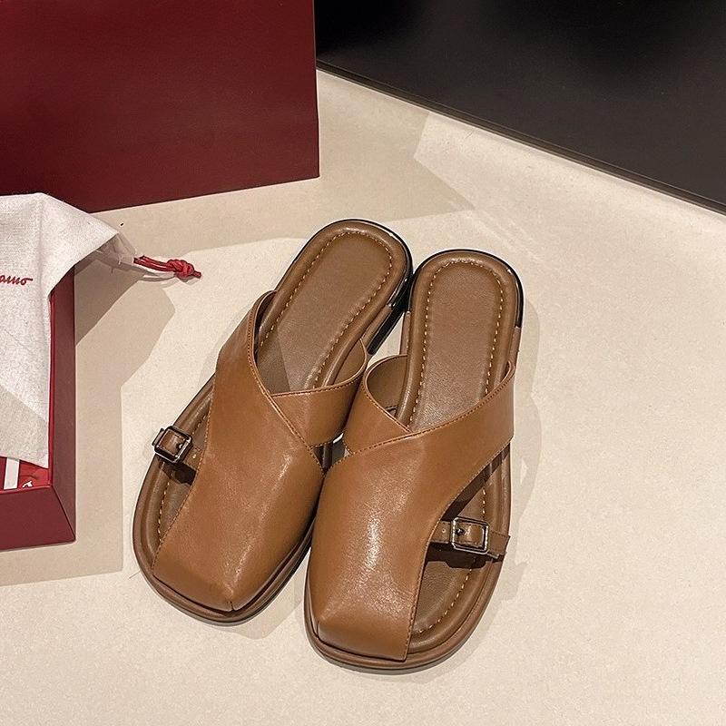 Fashionable Soft-soled Slippers for Women, New Summer 2025 Casual and Versatile Roman Beach Shoes, Elegant Headband Slippers