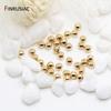 3 Sizes Loose Beads High Quality Brass Metal 14K Real Gold Plated Round Smooth Ball Spacer Beads For Jewellery Making Supplies