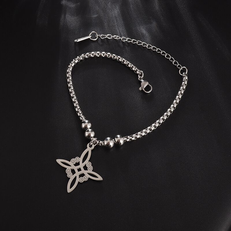 Witchcraft Knot Necklace Irish Trinity Knot Triple Spiral Pendant Stainless Steel Ankh Cross Pentagram Amulet Jewelry