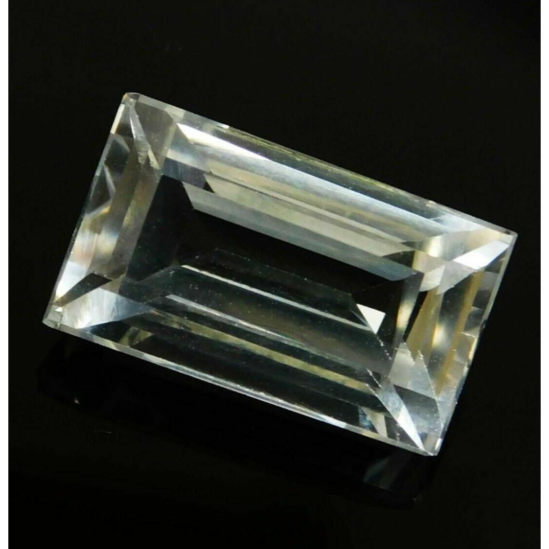 

8.23 Ct Natural Sapphire WHITE Emerald Cut Pendant Loose Gemstone CERTIFIED Az-2389494 14 mm білий
