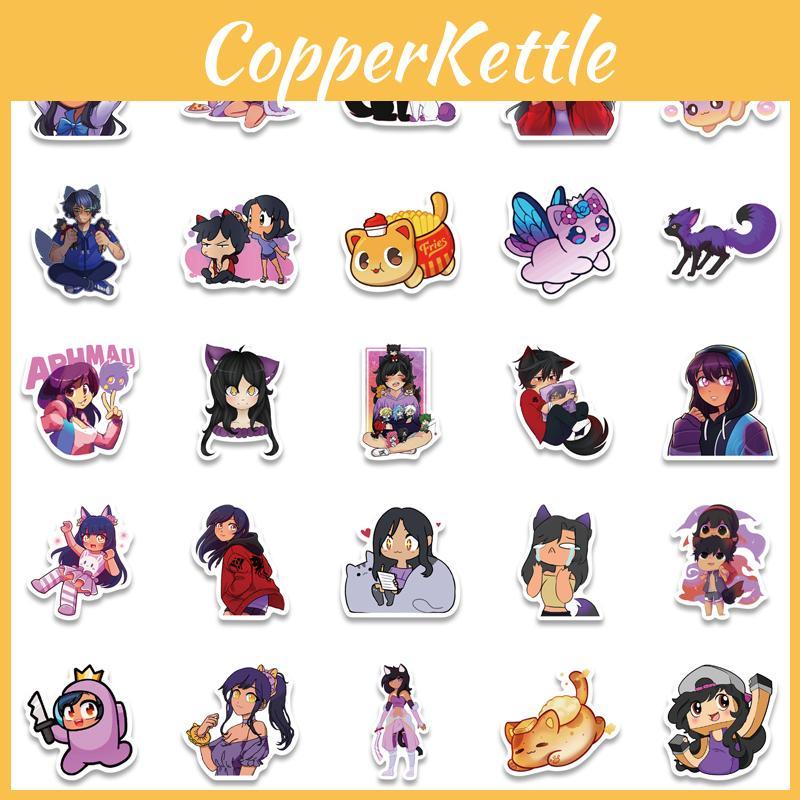 50pcs Cartoon Aphmau Graffiti Waterproof Sticker For Notebook Decoration