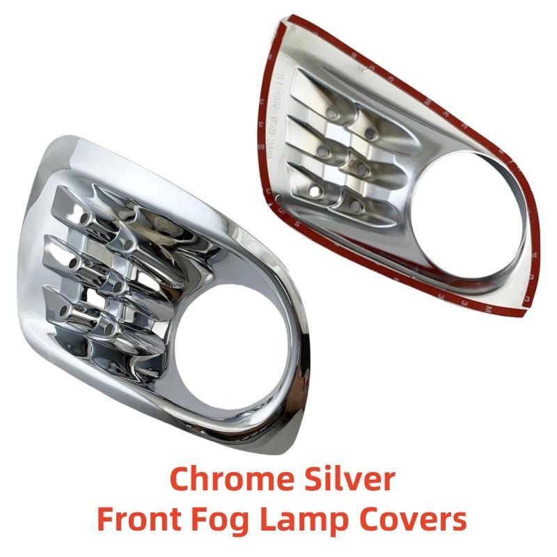 New Car ABS Chrome Accessories Plated Front Fog Lamp Covers With LED Trim For Toyota Hliux Vigo SW4 2005 2006 2007 2008 Styling