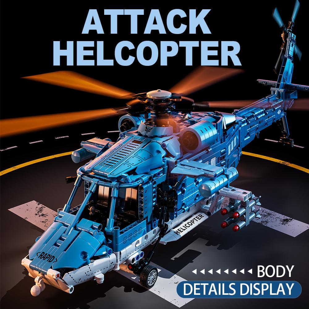 TOYLINX Building Blocks 1711PCS Attack Helicopter Set Army Plane Military Fighter Kit Assembly Bricks Toys for Holiday Gifts