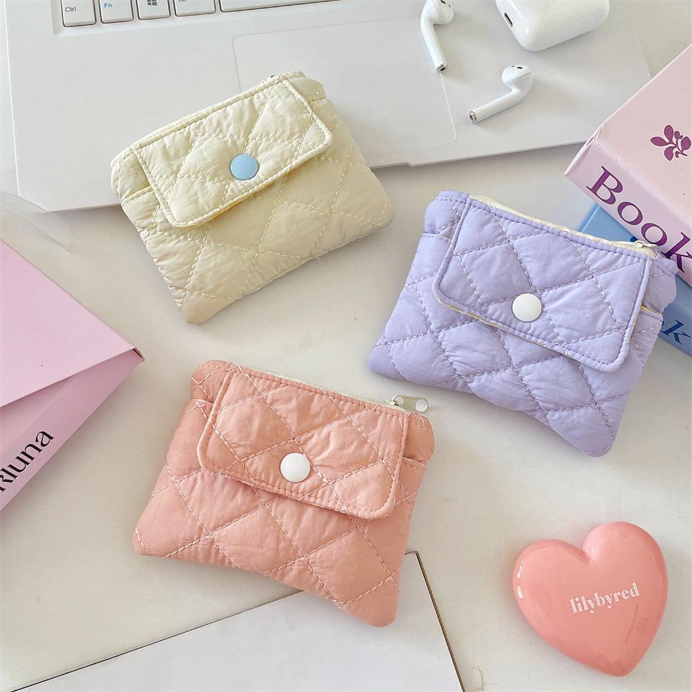 Gifts Quilted Coin Purse Diamond Shape Multifunctional ID Storage Bag Portable Storage Bags
