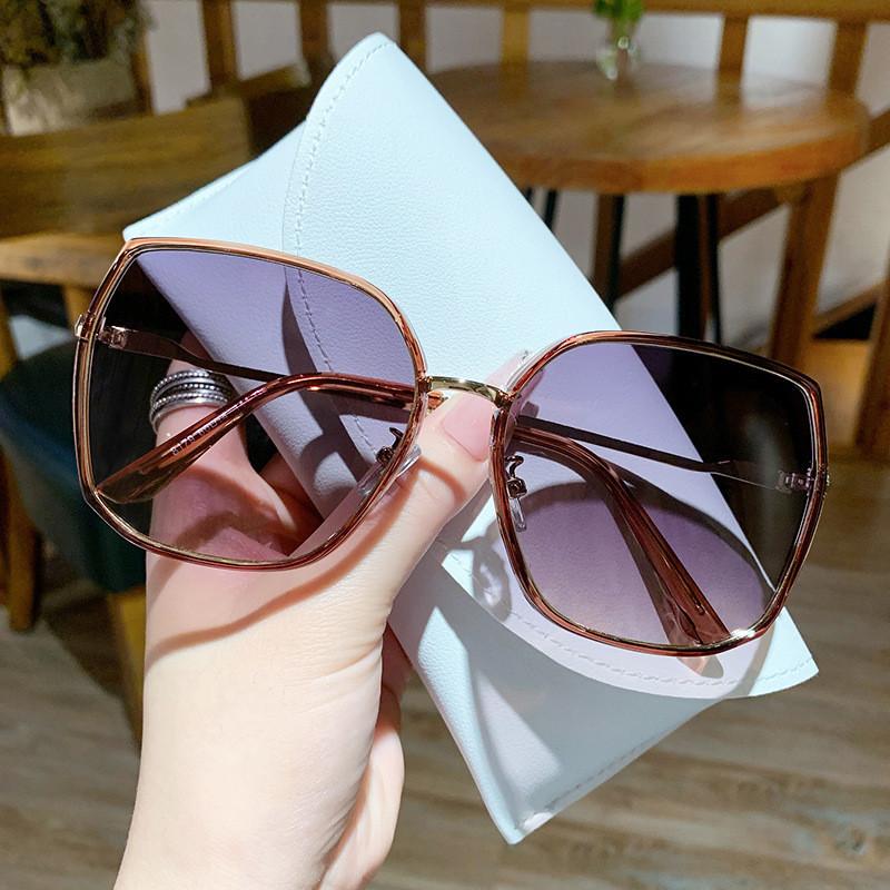 Trendy Cool Street Snap Gradient Brown Frame With Gray-brown Lens Sunglasses For Women Tm8179 StyleD